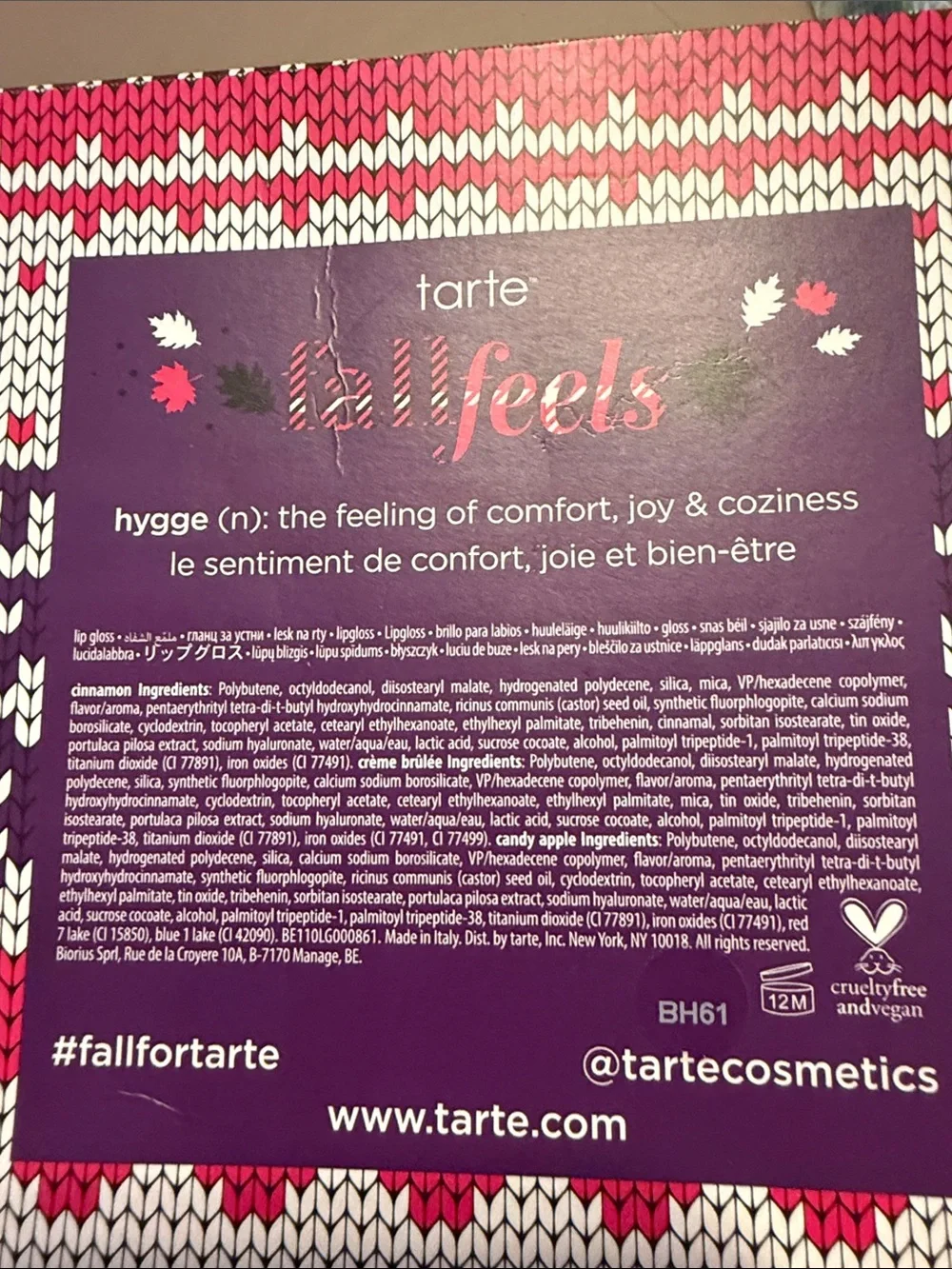 tarte includes energy